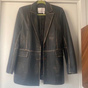 REMAIN Birger Christensen - Kamia Paneled Textured-leather Jacket